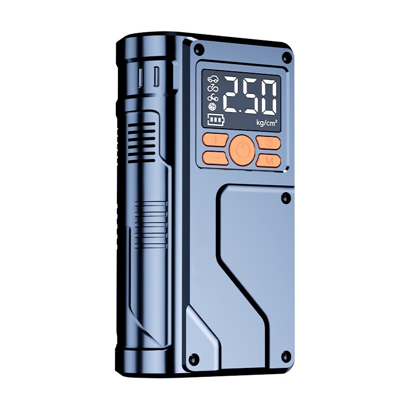 Ασύρματη φορητή αντλία αέρα αυτοκινήτου με ψηφιακή οθόνη και μανόμετρο πίεσης ελαστικών, 12V, 120W, επαναφορτιζόμενη