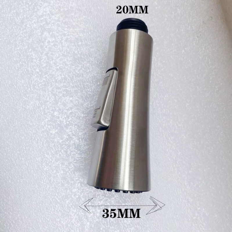 Izvlačni mlaznik za kuhinjski faucet, od nehrđajućeg čelika 304, keramički jezgreni ventil, okretna instalacija, konstrukcija s jednim zglobom