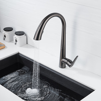 Кухненски издърпващ се смесител, меден, модел H2203, смесител с издърпване, гореща и студена вода, 5–80°C, номинално налягане 0,8 MPa