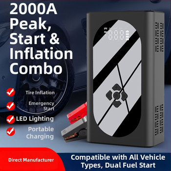 Hongde autóindító beépített légpumpával — 12V kimenet, 5/9/12V bemenet, CE és 3C tanúsítvány (2024010915685441)