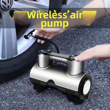 Bezdrôtová automobilová pumpa na nafúkanie kolies, viacfunkčná vysokovýkonná prenosná pumpa s digitálnym displejom, 120 W, konfigurácia s dvoma alebo viacerými valcami, varovné svetlo, trvanie prevádzky 1–5 minút