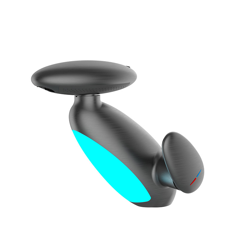 ET осветен издърпващ се смесител за умивалник с водопад, настолен монтаж, четири режима топло/студено, цинкова сплав, керамичен диск