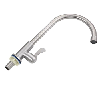 Кухненски кран от неръждаема стомана 304, за студена вода, вертикална инсталация, модел 304-01, керамичен дисков клапан, номинално налягане 1.6 MPa, работна температура 60°C