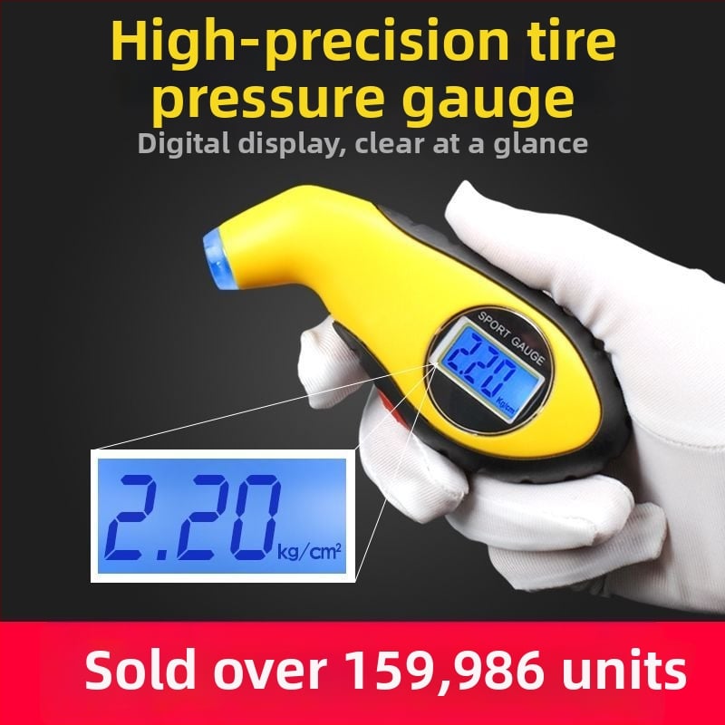 Aukštosios precizijos skaitmeninis padangų slėgio matuoklis ir monitorius, nešiojamas