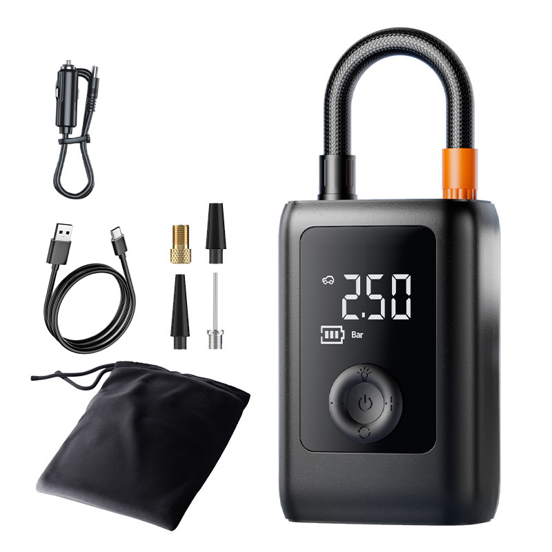 Buwei prijenosna pumpa za auto s digitalnim manometrom, 12 V, punjiva, 40 L/min, <80 W