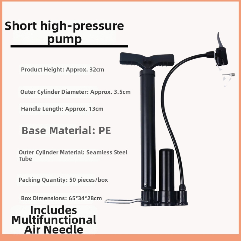 Qianli kõrge rõhuga käsipump jalgrattale – raua kere, maksimaalne rõhk 12 MPa, kaasas kolmekandiline õhuotsik