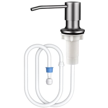 Δοσομετρητής σαπουνιού νεροχύτη με σωληνάκι επέκτασης, ανοξείδωτο ατσάλι, χειροκίνητη αντλία, φινίρισμα βαμμένο με επίστρωση για ψήσιμο, μοντέρνο μινιμαλιστικό στυλ