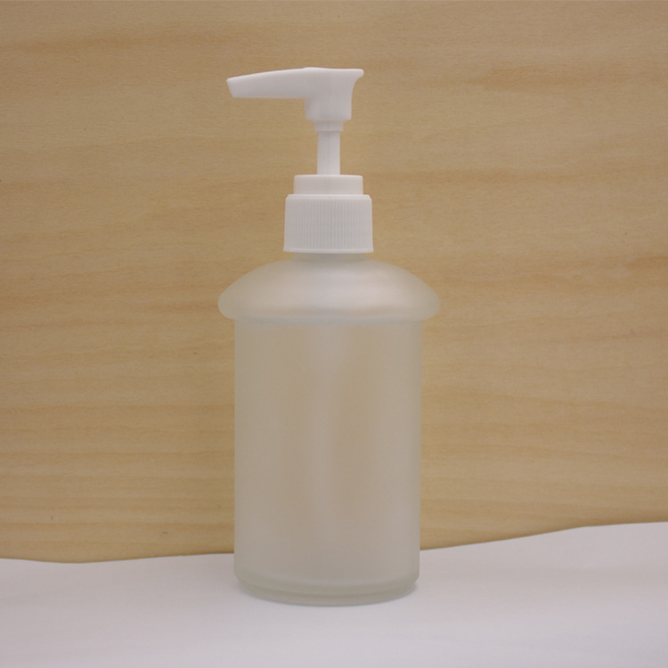 Γυάλινο μπουκάλι με αντλία για σαπούνι, αντισηπτικό ή άρωμα, θαμπό φινίρισμα, μοντέρνο μινιμαλιστικό στυλ