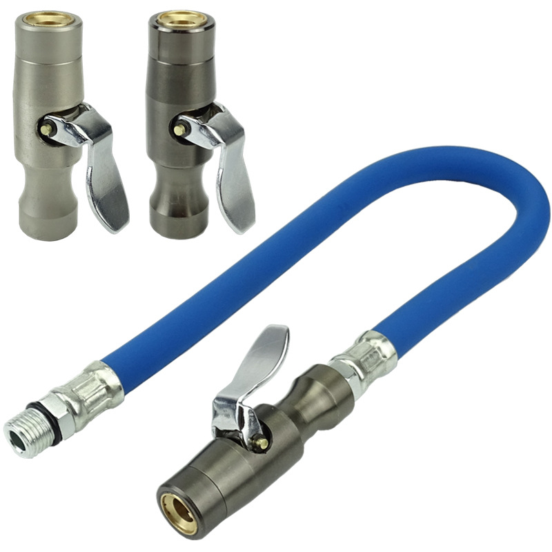 Μανόμετρο πίεσης ελαστικών αυτοκινήτου με σωλήνα πλήρωσης και εξάρτημα επέκτασης πιστόλι αέρα (Model 02)