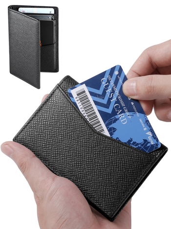 YQI Držač kartica od prave kože s RFID zaštitom, ultralak, prvi sloj bikove kože, unisex, poslovni stil Elite