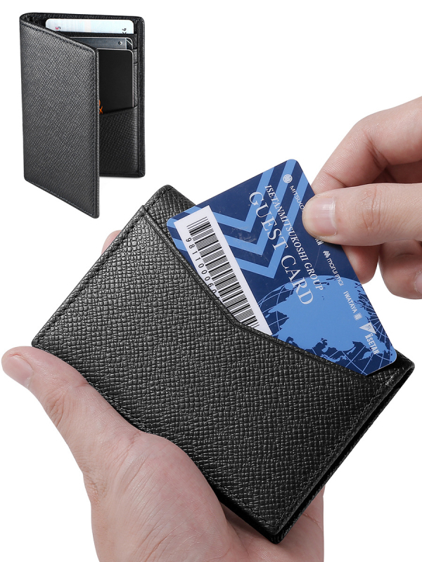 YQI Držač kartica od prave kože s RFID zaštitom, ultralak, prvi sloj bikove kože, unisex, poslovni stil Elite