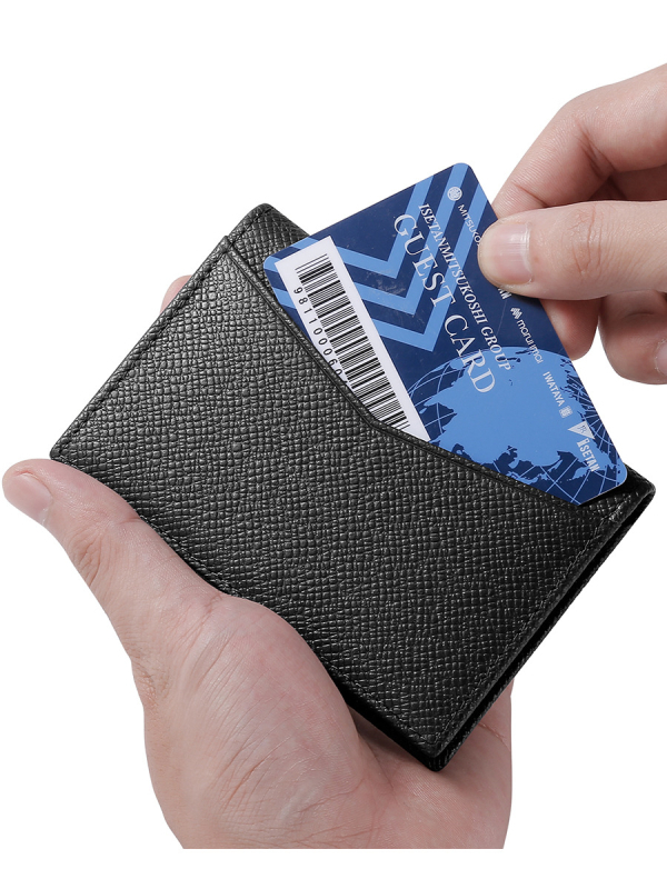 YQI Držač kartica od prave kože s RFID zaštitom, ultralak, prvi sloj bikove kože, unisex, poslovni stil Elite