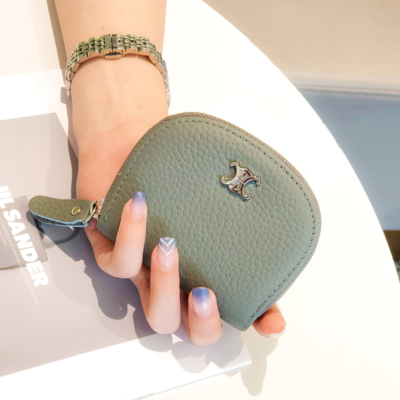 Portofel pentru carduri din piele naturală, piele de vită, design cu 11 pliuri, model 608, căptușeală din nylon