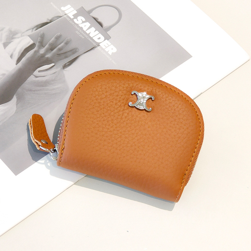 Portofel pentru carduri din piele naturală, piele de vită, design cu 11 pliuri, model 608, căptușeală din nylon