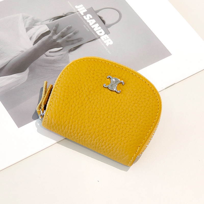 Portofel pentru carduri din piele naturală, piele de vită, design cu 11 pliuri, model 608, căptușeală din nylon