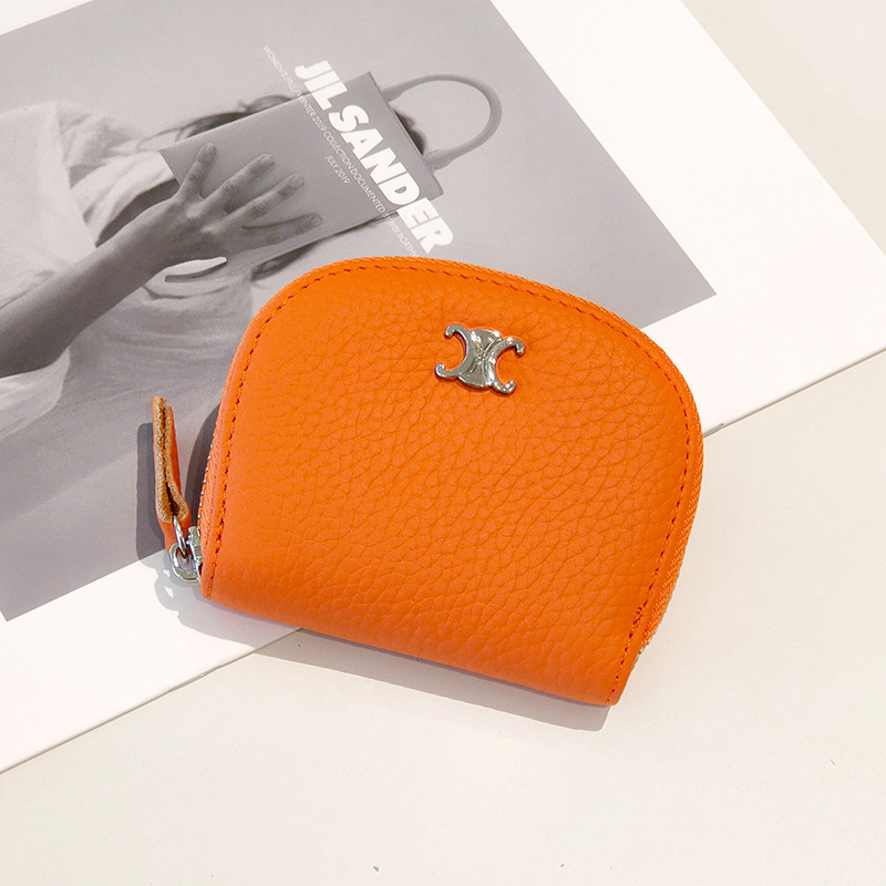 Portofel pentru carduri din piele naturală, piele de vită, design cu 11 pliuri, model 608, căptușeală din nylon