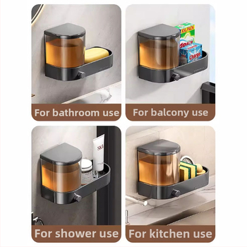 Δοσομετρητής υγρού σαπουνιού κουζίνας, επιτοίχιος, πλαστικός, μηχανισμός πίεσης με το χέρι, αμερικανικού στιλ (Material: Plastic; Style: American Style; Function: Hand Press; Weight: 1)