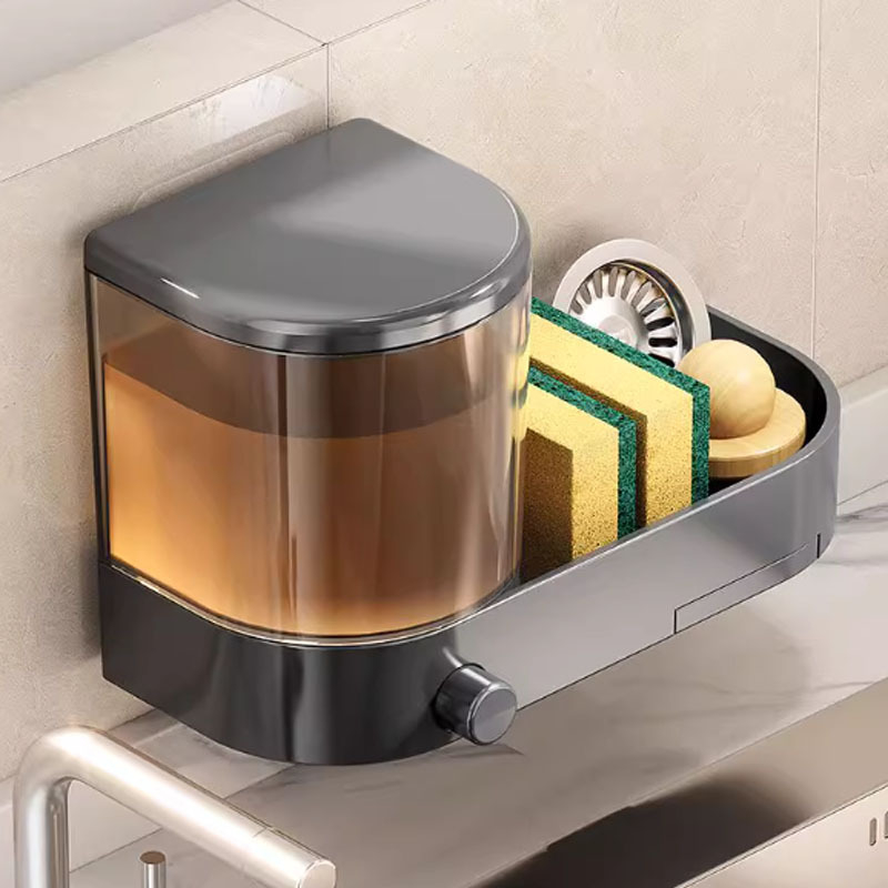 Δοσομετρητής υγρού σαπουνιού κουζίνας, επιτοίχιος, πλαστικός, μηχανισμός πίεσης με το χέρι, αμερικανικού στιλ (Material: Plastic; Style: American Style; Function: Hand Press; Weight: 1)