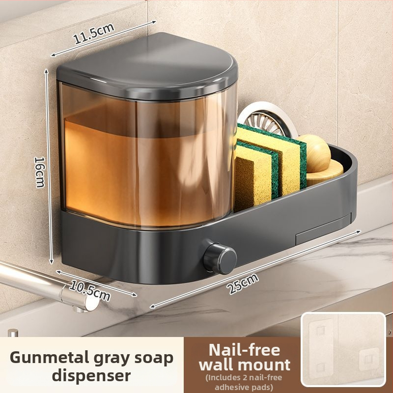 Δοσομετρητής υγρού σαπουνιού κουζίνας, επιτοίχιος, πλαστικός, μηχανισμός πίεσης με το χέρι, αμερικανικού στιλ (Material: Plastic; Style: American Style; Function: Hand Press; Weight: 1)