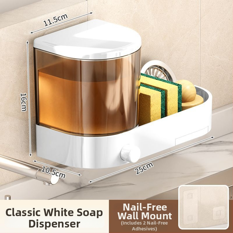 Δοσομετρητής υγρού σαπουνιού κουζίνας, επιτοίχιος, πλαστικός, μηχανισμός πίεσης με το χέρι, αμερικανικού στιλ (Material: Plastic; Style: American Style; Function: Hand Press; Weight: 1)