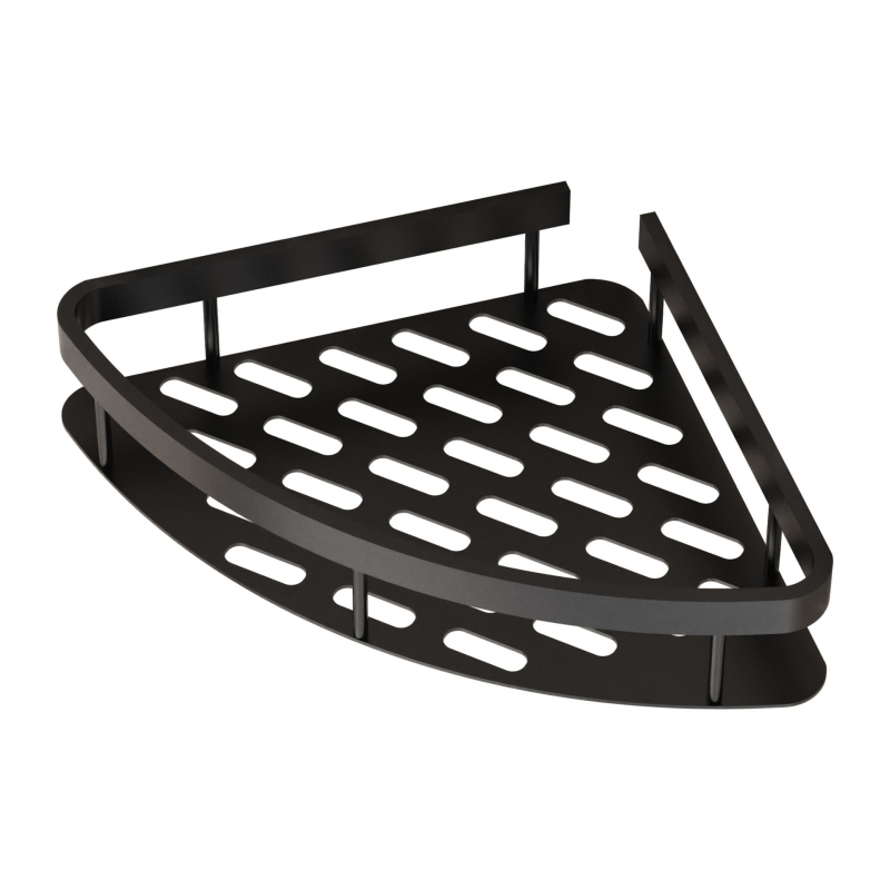 Ъглова полка за баня за съхранение – 3 нива, стенен монтаж без пробиване, Space aluminum, натоварване 5–10 кг