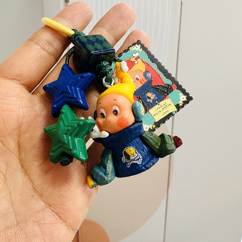 Breloc pentru geantă, șnur împletit din plastic/rezin, design original, modele: ursuleț, purceluș, animale mici, Primăvara 2025