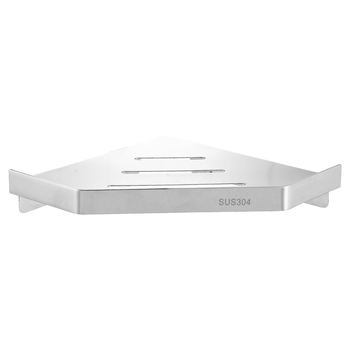 Raft de colț din oțel inoxidabil 304, montaj fără găuri, în formă de ventilator, 1 etaj, încărcare 30 kg