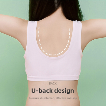 Детски сутиен-жилетка с Modal тъкан и подплата от Mulberry коприна, пълна чашка, тънки чашки, без метални елементи, фиксирани двойни презрамки, дишащ и удобен