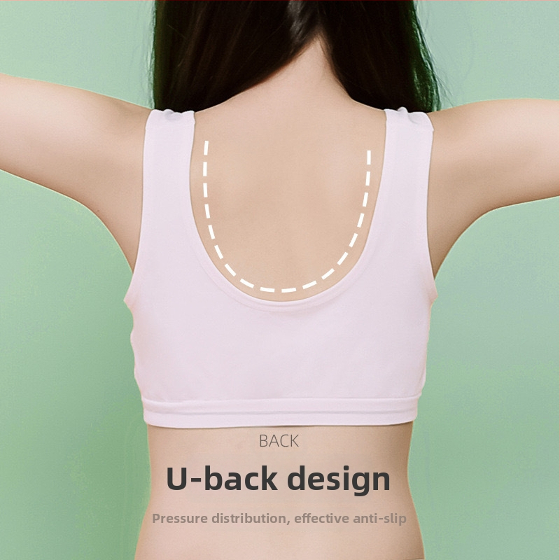 Детски сутиен-жилетка с Modal тъкан и подплата от Mulberry коприна, пълна чашка, тънки чашки, без метални елементи, фиксирани двойни презрамки, дишащ и удобен