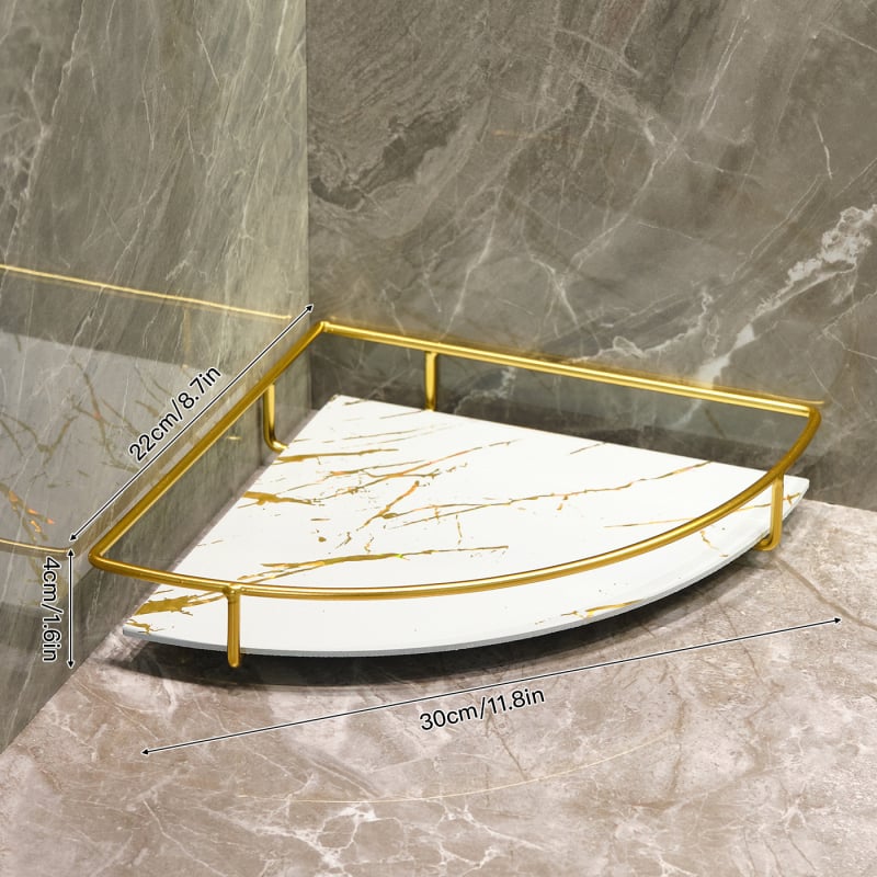 Козметична поставка за баня – ъглов настолен органайзър от пластмаса и метал, покритие със спрей, товар 5 кг, 1–2 нива