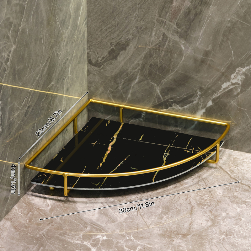 Козметична поставка за баня – ъглов настолен органайзър от пластмаса и метал, покритие със спрей, товар 5 кг, 1–2 нива