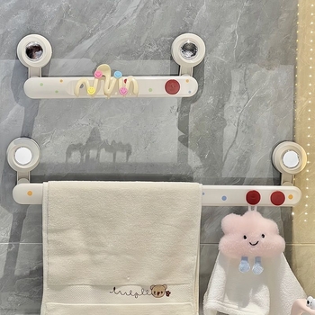 Ράγα πετσέτας μπάνιου με βεντούζα, τοίχου, με γάντζο (Πλαστικό • CE πιστοποίηση • Ράγα πετσέτας • Με γάντζο)