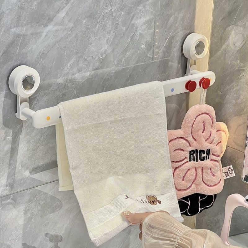 Ράγα πετσέτας μπάνιου με βεντούζα, τοίχου, με γάντζο (Πλαστικό • CE πιστοποίηση • Ράγα πετσέτας • Με γάντζο)