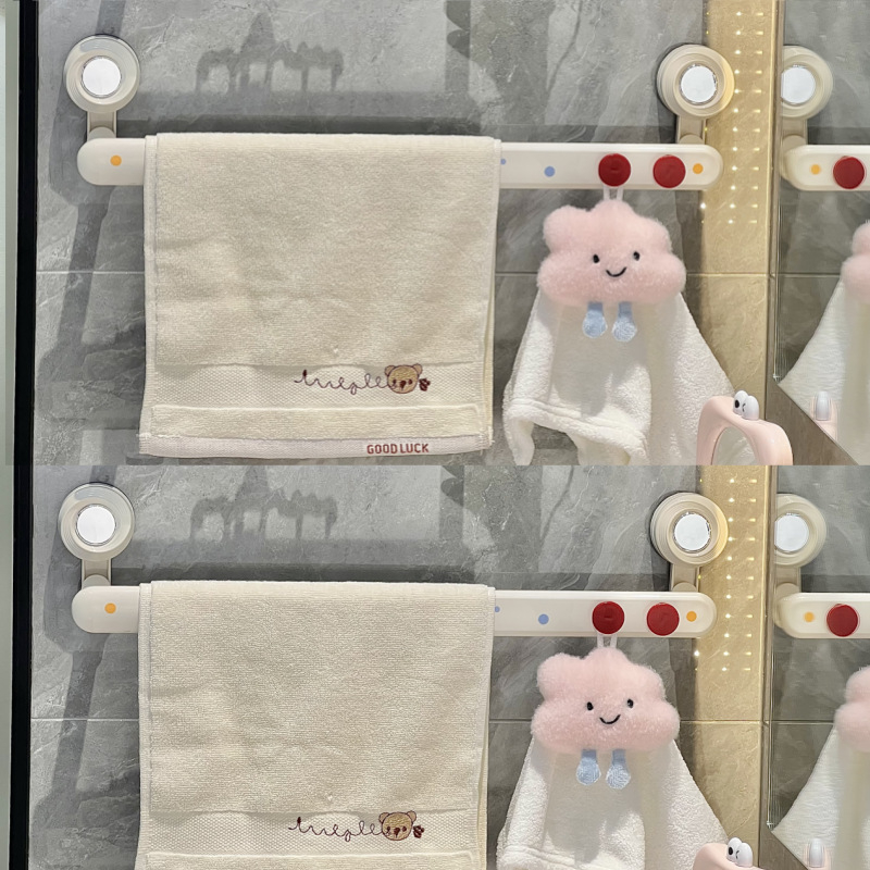 Ράγα πετσέτας μπάνιου με βεντούζα, τοίχου, με γάντζο (Πλαστικό • CE πιστοποίηση • Ράγα πετσέτας • Με γάντζο)