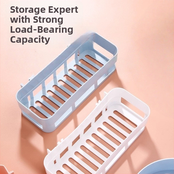 Fali polc fürdőszobába, fúrás nélkül, PP anyag, 1 polc, tárolás fürdőszobában és a konyhában