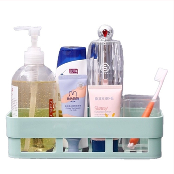 Fali polc fürdőszobába, fúrás nélkül, PP anyag, 1 polc, tárolás fürdőszobában és a konyhában