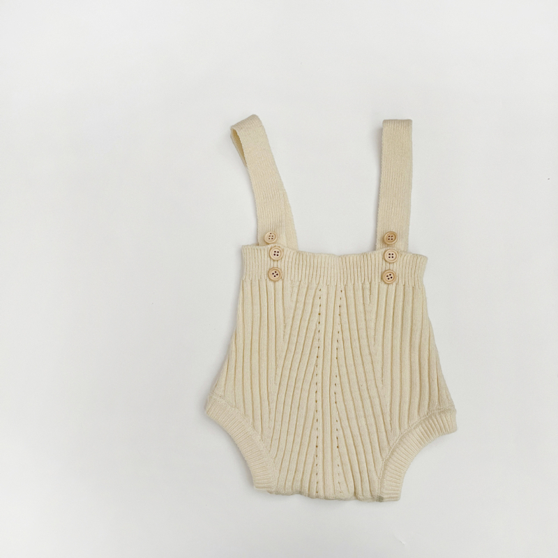 Kötött babaruha ujjatlan overál pántokkal, koreai stílus, 50% viszkóz, Zhejiang, 1–3 éves korosztálynak