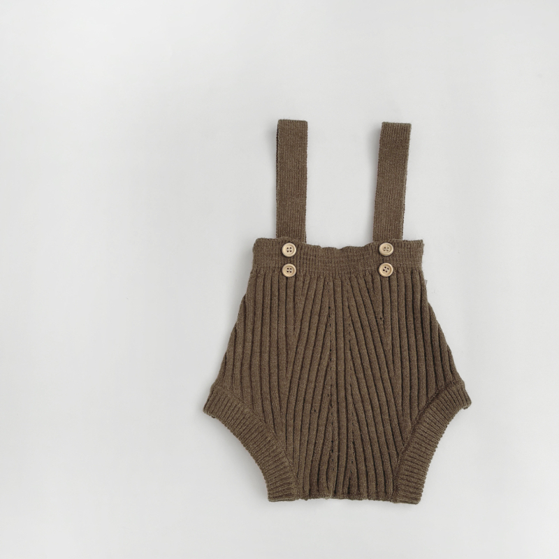 Kötött babaruha ujjatlan overál pántokkal, koreai stílus, 50% viszkóz, Zhejiang, 1–3 éves korosztálynak