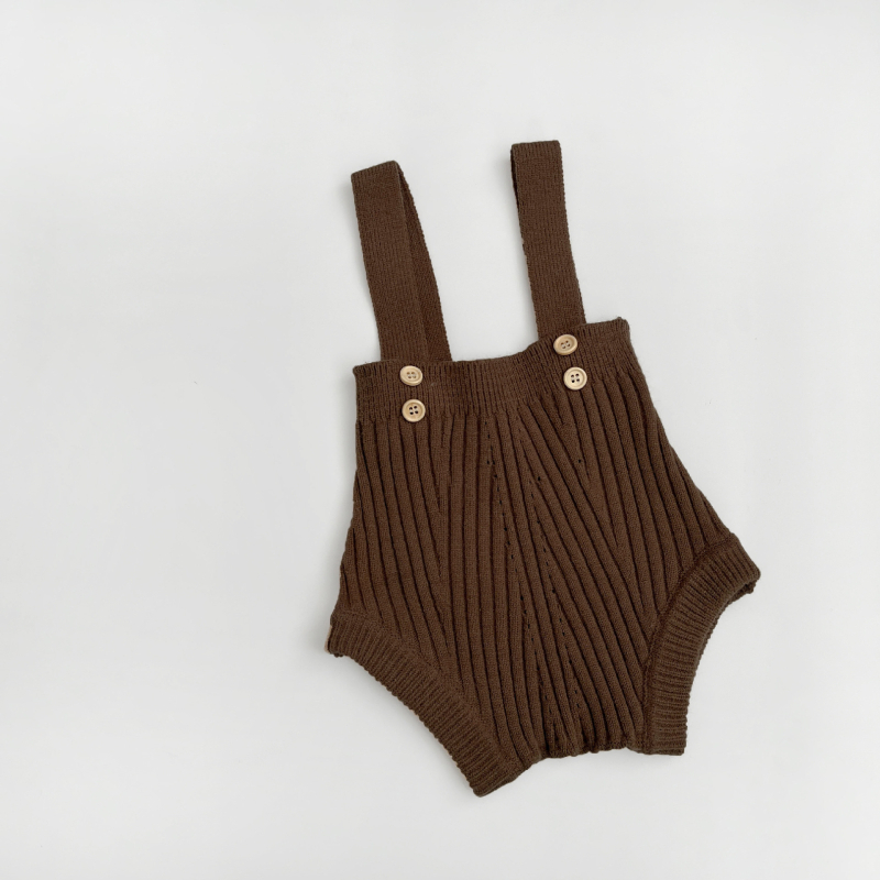 Kötött babaruha ujjatlan overál pántokkal, koreai stílus, 50% viszkóz, Zhejiang, 1–3 éves korosztálynak