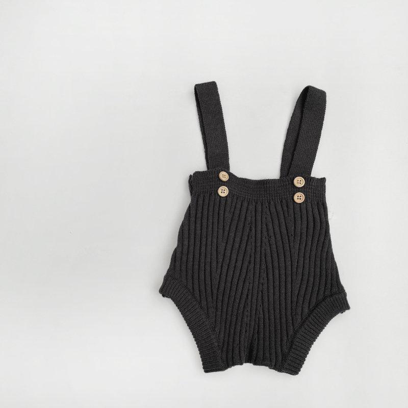 Kötött babaruha ujjatlan overál pántokkal, koreai stílus, 50% viszkóz, Zhejiang, 1–3 éves korosztálynak