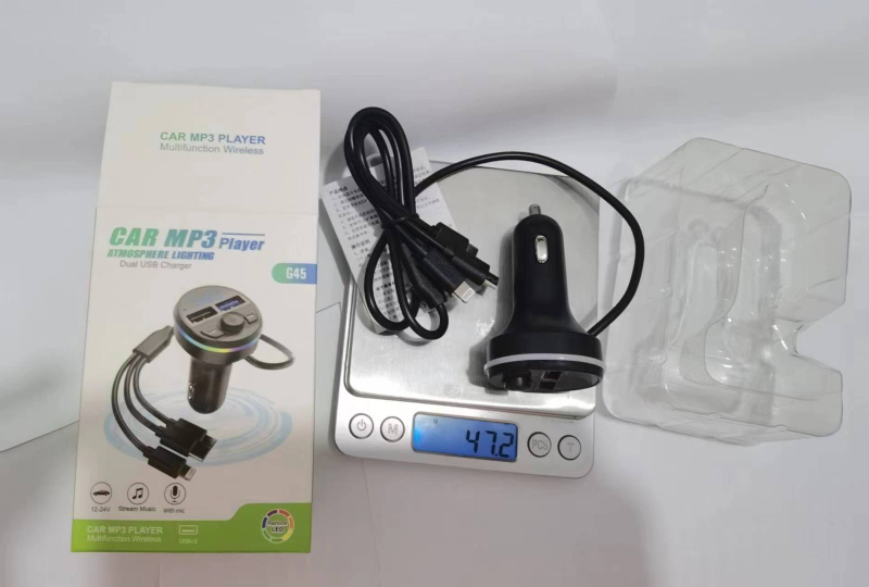 G45 Auto MP3 Bluetooth prijemnik/emitent s USB punjenjem, kabel 3-u-1, 12–24V ulaz, FM radio, LED zaslon