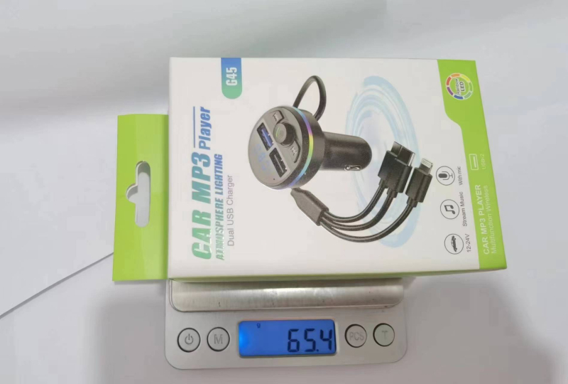 G45 Auto MP3 Bluetooth prijemnik/emitent s USB punjenjem, kabel 3-u-1, 12–24V ulaz, FM radio, LED zaslon