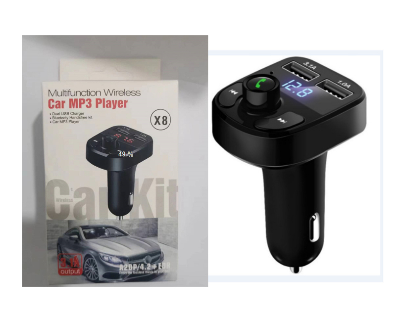 G45 Auto MP3 Bluetooth prijemnik/emitent s USB punjenjem, kabel 3-u-1, 12–24V ulaz, FM radio, LED zaslon