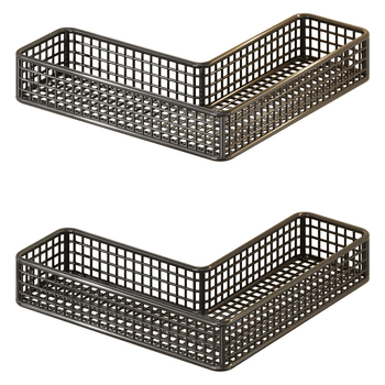 Ъглов стенен кухненски рафт, многофункционален метален органайзер за подправки, чесън и джинджифил