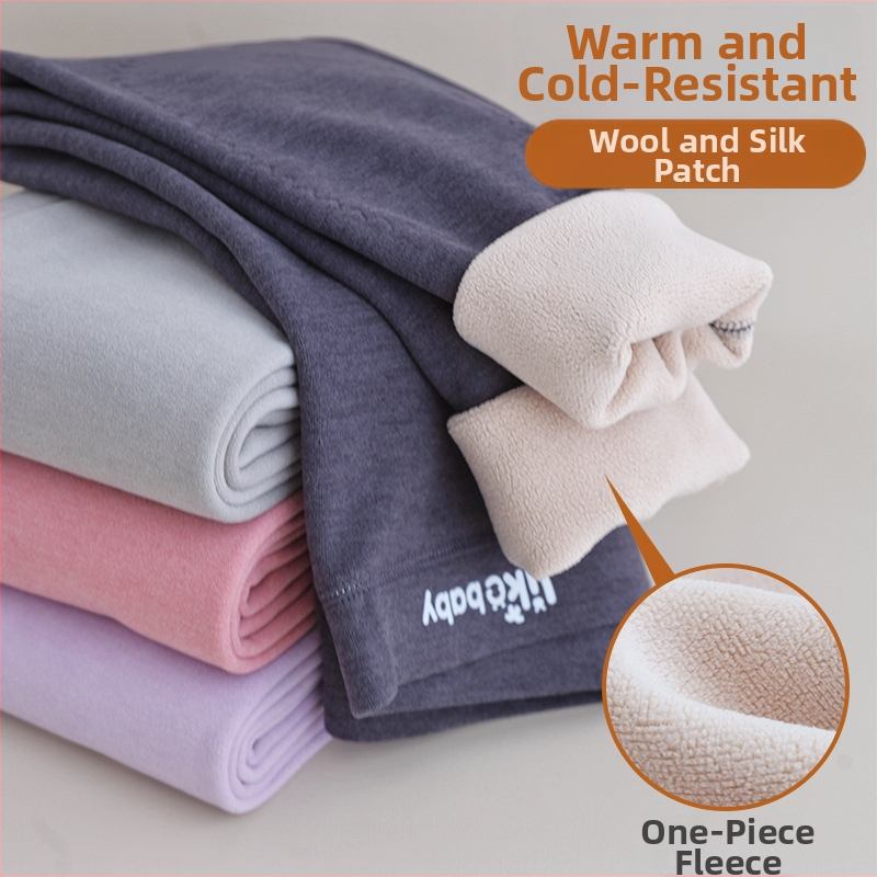 Bērnu termiskās legingas ar flīsa oderi, 90% poliester, kašmīra sajūta, augsta josta, rudens–ziemas pamata apģērbs, ceļgalu aizsardzība