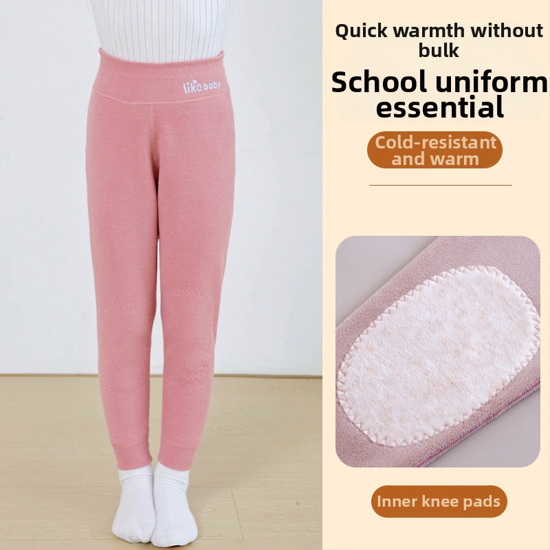 Bērnu termiskās legingas ar flīsa oderi, 90% poliester, kašmīra sajūta, augsta josta, rudens–ziemas pamata apģērbs, ceļgalu aizsardzība