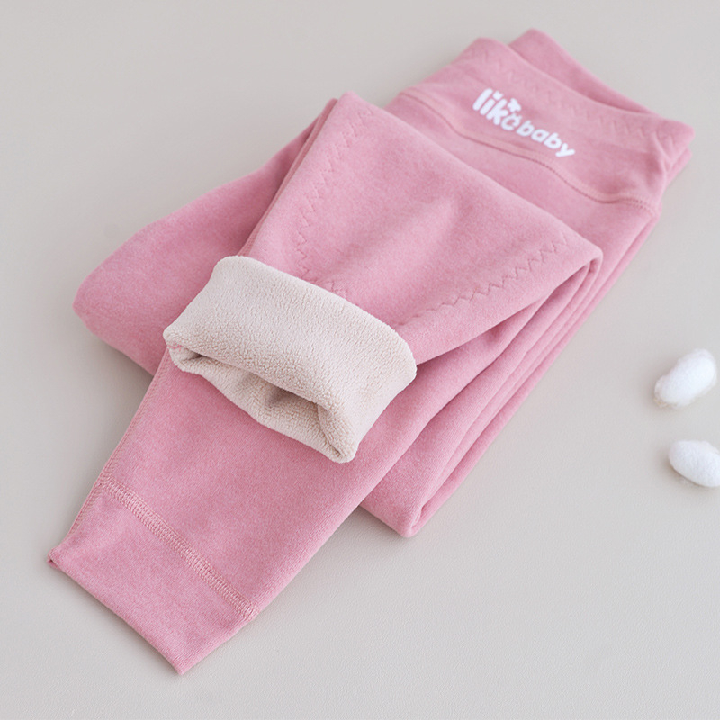 Bērnu termiskās legingas ar flīsa oderi, 90% poliester, kašmīra sajūta, augsta josta, rudens–ziemas pamata apģērbs, ceļgalu aizsardzība