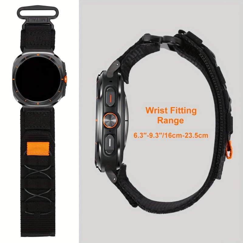 Nylon sportszíj Samsung Galaxyhoz — biztonságos illeszkedés, állítható hossz, keresztpánt, testreszabott feldolgozás, 2025 tavasza