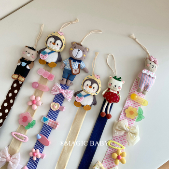 Gyerekeknek szóló hajkiegészítő szervező — falra szerelhető tároló, textil anyag, hajcsat tároló kötél, ősz 2025