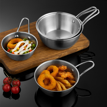 304 rozsdamentes acél kör alakú tál logóval; testreszabható feldolgozás; mikrohullámú sütő nem használható; ideális forró pot fűszereihez és gyümölcssalátához